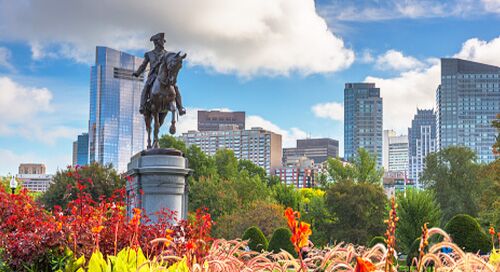 Paul Revere statue in the Boston Public Gardens